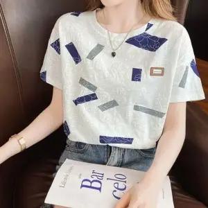 여름 패턴 상의 반팔 티셔츠 여성 2색 데일리 입체