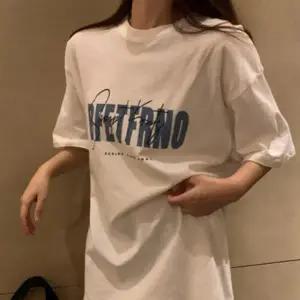 여자 오버핏 프린팅 캐주얼 여름 반팔 티셔츠 2컬러