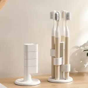 (색상-사이즈 ONE-FREE)무타공 칫솔 거치대 회전 칫솔 홀더 칫솔꽂이 면도기 정리함 욕실