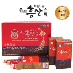 데일리원 6년근 홍삼스틱 12g x 30 + 쇼핑백포함(건강기능식품)설선물 꿀스틱 석류 인삼 홍삼정 농축액 홍