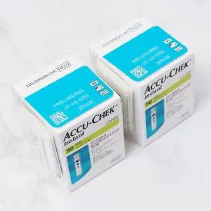 로슈 아큐첵 인스턴트 혈당시험지2박스 총100매+ 알콜솜100매 +호환침100개