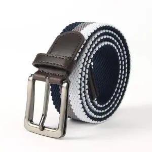 삼색 핀버클 패브릭 벨트(블루) 남성캐주얼벨트