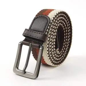 삼색 핀버클 패브릭 벨트(브라운) 남성캐주얼벨트