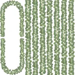 CQURE 8Pcs 유칼립투스 갈랜드 인공 결혼식 파티 테이블 침실 벽장 장식을 위한 그리너리 화환 스프링 덩굴