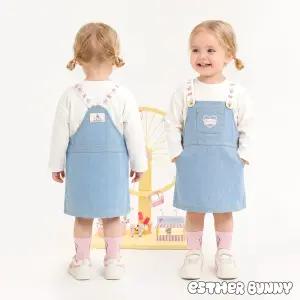 [에스더버니리틀] 스위티멜빵데님원피스