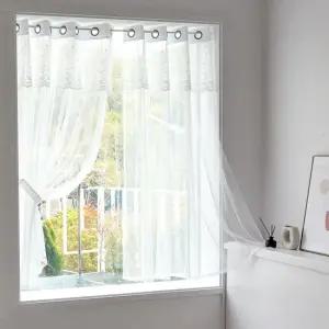 까르데코 디망쉬 창문 레이스 커튼 2장