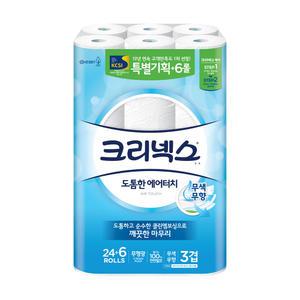 크리넥스 도톰한 에어터치 3겹 27m 30롤 1팩