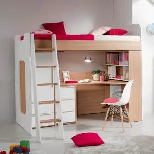 컨셉트 MU-112 E0 LPM 가드형 벙커 이층 침대+h형책상+서랍 옷장 DF903049