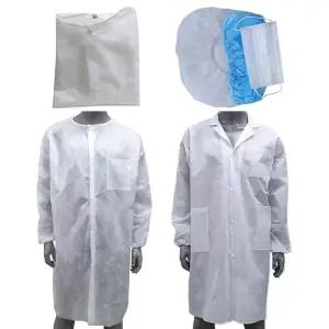 일회용 위생 가운 견학 방문자 실험복 세트 위생복 방문