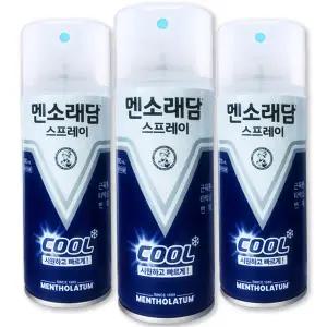 멘소래담 스프레이 에어 근육통 파스 쿨 200ml 3통