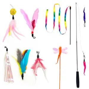 고양이 장난감 고양이낚시대 3단 깃털 리필 10P 세트