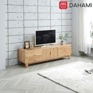 [다하미가구]카르멘 고무나무 원목 2단 TV거실장 티비선반