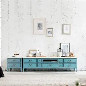 [퍼니프랑] 수입 유럽형 빈티지 엔틱가구 RG 01 2100 블루 협탁 거실장 세트