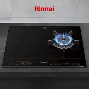 린나이 가스 하이브리드 인덕션레인지 터치식 듀오존기능 (인덕션2구+가스1구) RBR-IG300