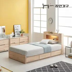 뉴시드니 LED 편백나무 수납헤드 3서랍 수납침대 SS_포켓20T매트