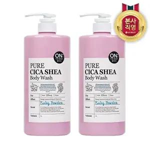 [온더바디]온더바디 퓨어시카 정말 순한 온가족 바디워시 베이비파우더향 1L x 2개