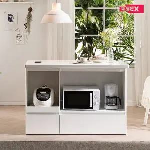 에넥스 페블스톤 대리석 홈바 아일랜드식탁 1200오픈형 무선충전멀티콘센트