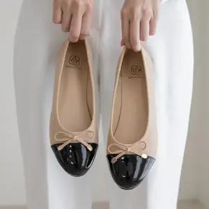 [분홍코끼리](쫀득몰드창) 아이린 리본 배색 플랫(1cm)