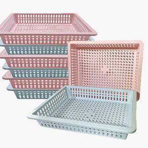 [문구티쳐] 책상서랍 사각 바구니 (핑크/블루) 다용도 정리박스 신학기용품