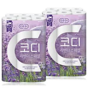 코디 라벤다 스페셜 3겹 30m 30롤x2팩 /화장지 두루마리 휴지