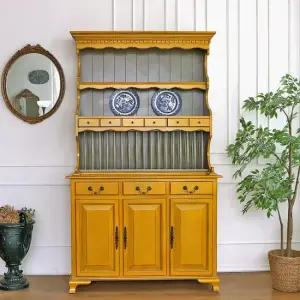 베네치안 플러스 오픈 원목장식장 그릇장 엔틱옐로우