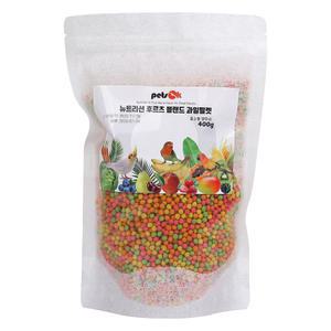 뉴트리션 중소형 앵무새 과일펠렛 400g 앵무새 먹이 사료