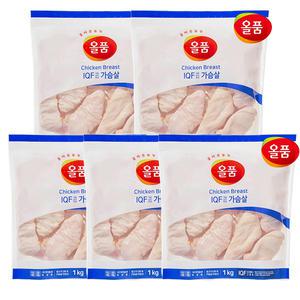 올품 IQF 냉동 통 닭가슴살 1kg x 5봉