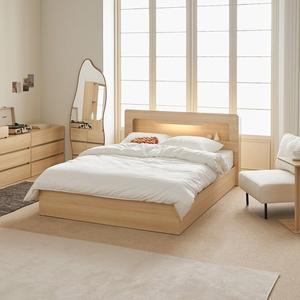 [파로마] 아몬드 LED 수납헤드 평상형침대 SS 프레임만 (착불)