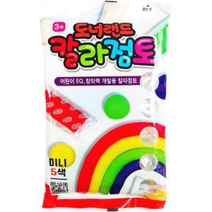 도너랜드 칼라점토 미니 5색 OPP 25g 비닐팩 지능개발 클레이 점토놀이