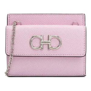 [살바토레 페라가모] 페라가모 24SS 더블 간치니 체인 카드지갑 핑크 22-0413 0762959