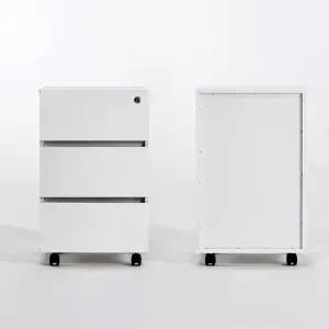 HM1915  책상 보조 3단 서랍장 (잠금장치) 열쇠2개포함