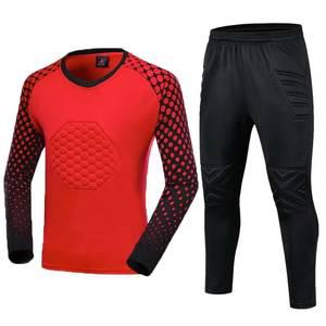 콜키퍼바지 남자 축구 골키퍼 유니폼 보호 스폰지 긴팔 훈련 저지 상의 바지