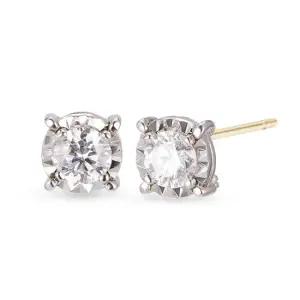 14k 일루전 랩 다이아몬드 4프롱 귀걸이 5부_IGI)