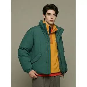 [아웃도어스/씨엔엔 어패럴]남녀공용 GBS 로고 컬러링 패딩 재킷 그린_CA23GPD403GRN