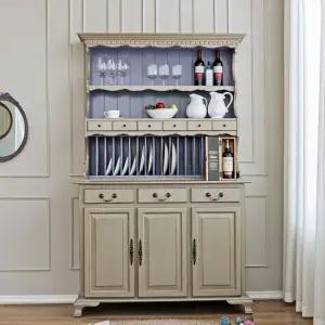 베네치안 플러스 오픈 원목장식장 그릇장 엔틱베이지
