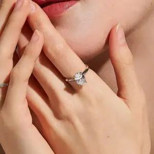 14k 오벌컷 랩 다이아몬드 반지 3캐럿)