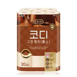 코디 고창 황토 3겹 30M 30롤x1팩 /화장지 두루마리 휴지