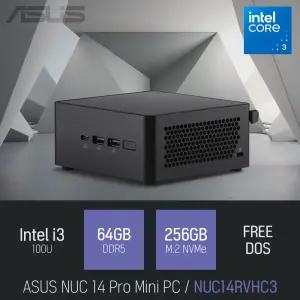 ⓒ ASUS NUC 14 Pro Mini PC NUC14RVHH-C3 TALL i3-100U 64GB 256GB / 인강용 사무용 산업용 미니PC