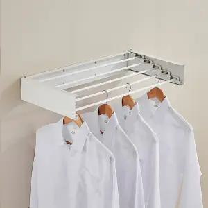 접이식 벽부착 슬림 빨래 건조대 공중부양 대형 스텐 벽면 폴딩 행거