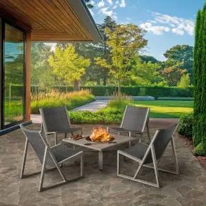 아지오 리스본 우드 버닝 파이어 챗 세트 5-piece 펜션 바베큐 바비큐 마당 야외그릴 코스트코