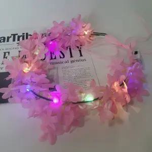 LED 벚꽃 플라워 화관 머리띠 조화 꽃 헤어밴드 브라이덜샤워 촬영 소품