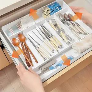 상하좌우 4면 확장 길이조절 서랍 정리 트레이 칸막이 정리함 수저 옷장 주방