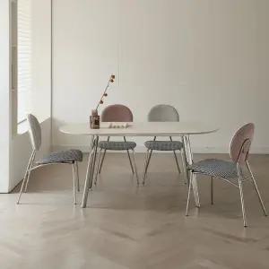 바모스 타원 세라믹 실버 식탁 테이블 4인용 1600