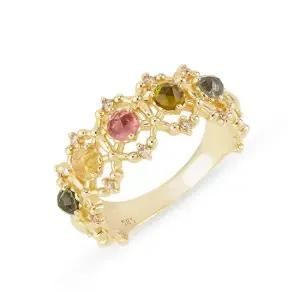 14k 프루츠 투어멀린 반지다이아몬드