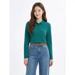 [하프클럽/크로커다일레이디]그린 크로커 데일리 카라 티셔츠 CLCSTS904