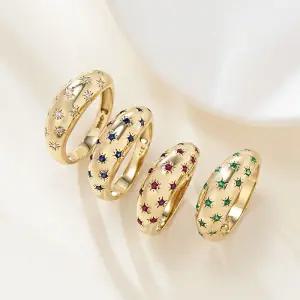 갤러리아 [비앤비골드] 18K 샤인 스텔라 컷팅 큐빅 반지 4종 모음