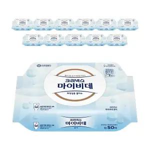 크리넥스 마이비데 퓨어, 캡형, 50매, 12입, 1개(600매)