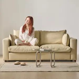 세인트블랑 컴피 구스 가죽 모듈 2인용 양팔 소파 sk