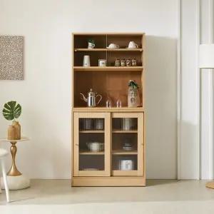 빈티오 800 슬라이딩 유리수납장+유리상부장 세트 DF926463