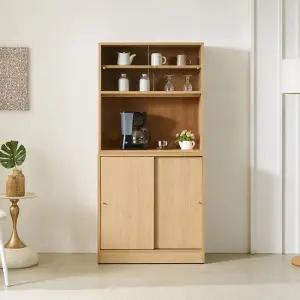 빈티오 800 슬라이딩 통문수납장+유리상부장 세트 DF926464